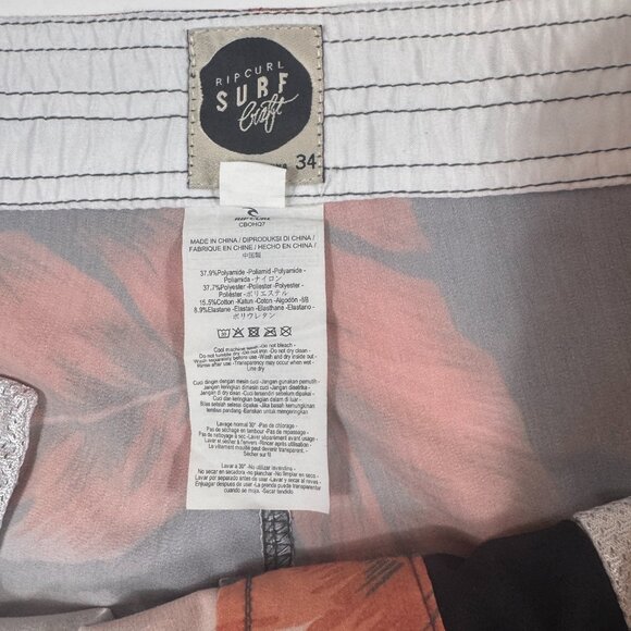 Rip Curl Mirage Board Shorts Men's 34 Floral Stripe Drawstring Beach Surf Swim - Picture 15 of 15